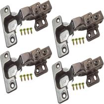 4 Peças - Dobradiça Para Armario Com Amortecedor De 35mm Super Curva