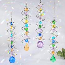 4 peças GWAHSA Spiral Tail Crystal Sun Catchers 47 cm 4 peças GWAHSA Spiral Tail Crystal Sun Catchers 47 cm