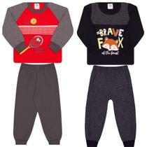 4 Peças Moletom Infantil Flanelado e Quentinho Menino e Menina Ideal para o Inverno