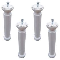 4 Peças - Pé Para Armario Torre De 17,2 a 21,2cm Branco