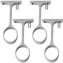 4 Peças - Suporte Central Para Tubo Redondo Para Guarda Roupa Cromado