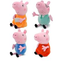 4 Pelúcias Família Peppa Pig, George, Mamãe E Papai Músical