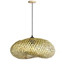 4 Pendente Bamboo De Fibra Natural Artesanal Palha Nat30