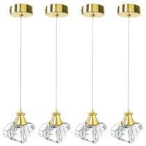 4 Pendente Cristal K9 Cabeceira Metal Dourado G9 Bet13 4 Pendente Cristal K9 Cabeceira Metal Dourado G9 Bet13