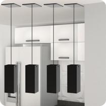 4 Pendente Industrial Preto Quadrado Moderno Luminária ELG 4 Pendente Industrial Preto Quadrado Moderno Luminária ELG