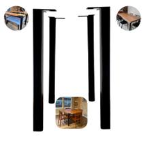 4 Pernas de Mesa 75cm Estilo Industrial Aço Carbono com Pintura Epóxi Parafusos
