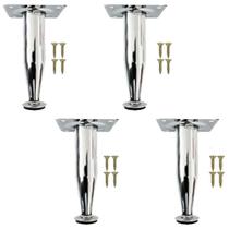 4 Pés Conico Para Armario de 10 a 11cm Cromado