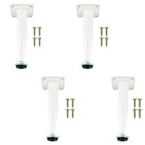 4 Pés Conico Para Armario de 15 a 16cm Pintado Branco