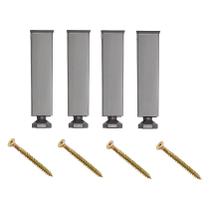 4 Pés De Cozinha Cinza Vap C/ Parafusos Regula De 17 A 19cm Gabinete Armário Balcão etc 4 Pés De Cozinha Cinza Vap C/ Parafusos Regula De 17 A 19cm Gabinete Armário Balcão etc