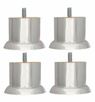 4 Pés Moscou 5cm Cromado Sofá Mesa Poltrona Rosca Reta