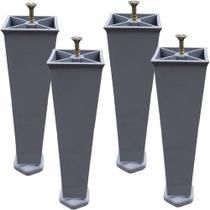 4 Pes Para Armario Pia Gabinete De 17 a 18,5cm Cinza 4 Pes Para Armario Pia Gabinete De 17 a 18,5cm Cinza