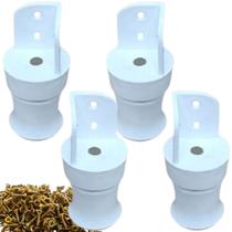 4 Pés Para Guarda Roupa 9cm Reforçado Branco
