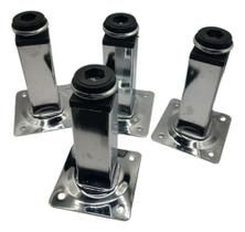 4 Pés Para Móveis Com Regulagem Quadrado 10cm De Metal 4 Pés Para Móveis Com Regulagem Quadrado 10cm De Metal