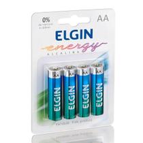 4 Pilha Alcalina Energy AA LR6 1,5V Blister Elgin Dura Mais 82153 4 Pilha Alcalina Energy AA LR6 1,5V Blister Elgin Dura Mais 82153