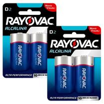 4 Pilha Grande D Rayovac Alcalina LR15 Rádios Brinquedos Lanternas Original