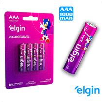4 Pilhas Bateria AAA 1000mAh 1.2V Recarregavel Elgin