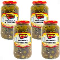 4 Pimentas Jalapeño Verde em Rodelas Conserva 880g Nativa
