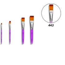 4 Pincel Tigre 443 Chato Sintético N.04,10,16,24