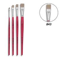 4 Pincel Tigre 843 Chato Reto Sintetico N. 04,08,12,16