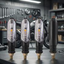 4 Piscas LED Moto Universais - Preto Modernize sua Moto! 4 Piscas LED Moto Universais - Preto Modernize sua Moto!