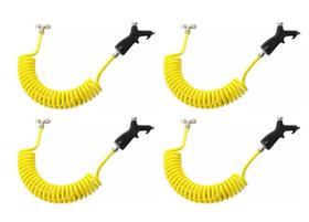 4 Pistola De Ar Botão Mangueira Cabine Caminhão Amarela