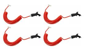 4 Pistola De Ar Botão Mangueira Cabine Caminhão Vermelha