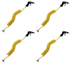 4 Pistola De Ar Gatilho Mangueira Cabine Caminhão Amarela