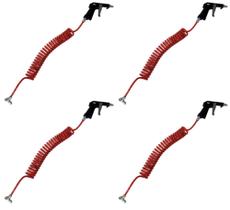 4 Pistola De Ar Gatilho Mangueira Cabine Caminhão Vermelha