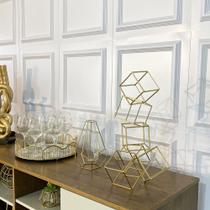 4 Placas 3D PVC 50x50 Boiserie Premium Revestimento de Parede Kit Para (1m²)