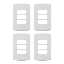 4 Placas 4x2 Pol. Horizontal P/ 3 Módulos Cor Branca Weg
