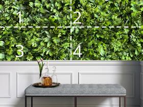 4 Placas Artificiais Realistas Placa 3D Decoração Parede Painel Premium Verde para Jardim Vertical