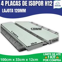 4 Placas Isopor EPS H12 Laje Lajota 100cm x 33cm x 12cm - Comprar no máximo 1 kit por vez 4 Placas Isopor EPS H12 Laje Lajota 100cm x 33cm x 12cm - Comprar no máximo 1 kit por vez