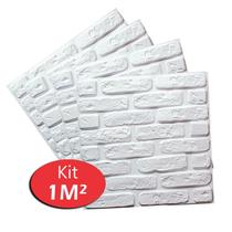 4 Placas Revestimento 3D Adegas 50 x 50 Parede 0,5 Tijolinho