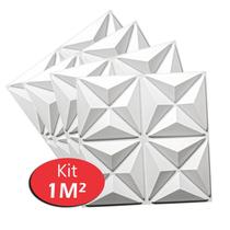 4 Placas Revestimento 3D TV 50 x 50 Parede 0,5 Mini Estrelar