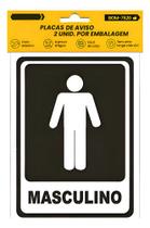 4 Placas Sinalização Banheiro Masculino E Feminino Vermelho E Preto