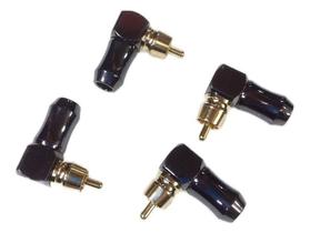 4 Plug Conector Rca Macho Em L 4 Plug Conector Rca Macho Em L