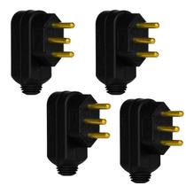 4 Plug Macho Pial Legrand 10A com Terra e Saída Lateral