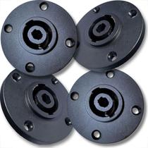4 plugs speakon conectores 4 polos kit 2 vias lado femea modelo redondo encaixe com trava resistente