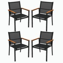 4 Poltrona Alumínio E Tela Sling área Gourmet Varanda Luxo conjunto jogo kit 4 Poltrona Alumínio E Tela Sling área Gourmet Varanda Luxo conjunto jogo kit