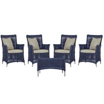 4 Poltronas e 1 Mesa Igapó em Alumínio Pintura Fendi Corda Náutica Estofado 7