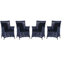4 Poltronas Igapó Alumínio Micro Pintura Marrom Corda Náutica Estofado 12