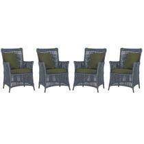 4 Poltronas Igapó Alumínio Micro Pintura Marrom Corda Náutica Estofado 13
