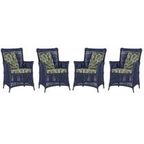 4 Poltronas Igapó Alumínio Micro Pintura Marrom Corda Náutica Estofado 5