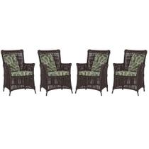 4 Poltronas Igapó Alumínio Micro Pintura Marrom Corda Náutica Estofado 5