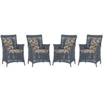 4 Poltronas Igapó Alumínio Micro Pintura Marrom Corda Náutica Estofado 6