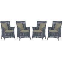 4 Poltronas Igapó Alumínio Micro Pintura Marrom Corda Náutica Estofado 8
