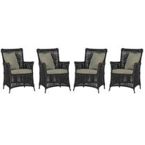 4 Poltronas Igapó Alumínio Micro Pintura Marrom Corda Náutica Estofado 8