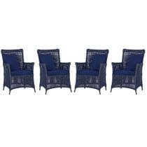 4 Poltronas Igapó Alumínio Micro Pintura Preta Corda Náutica Estofado 10