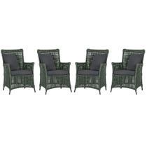 4 Poltronas Igapó Alumínio Micro Pintura Preta Corda Náutica Estofado 11