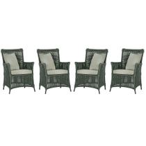4 Poltronas Igapó Alumínio Micro Pintura Preta Corda Náutica Estofado 3
